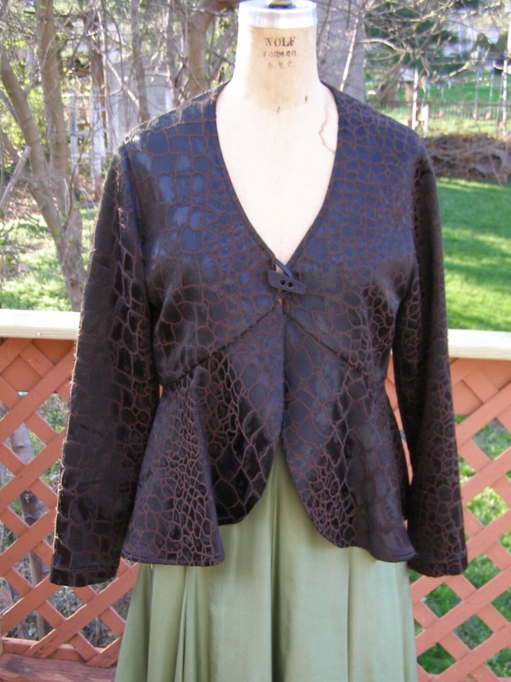 New Size M CAROLINE ROSE Brown Evening Jacket Blazer Unlined